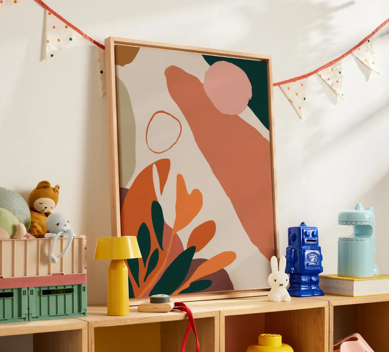 Aardse vorm Sereniteit canvas met Baklijst van Orchid Patina