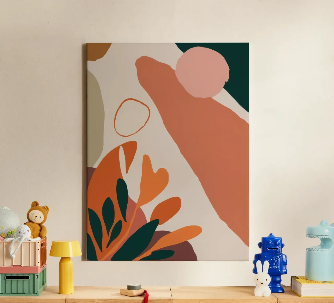 Aardse vorm Sereniteit canvas met Baklijst van Orchid Patina
