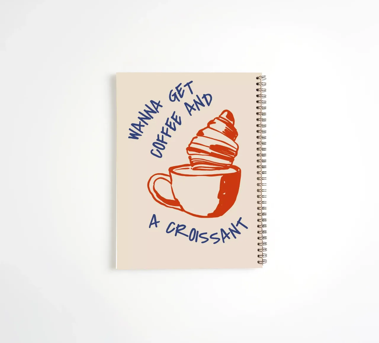 Boho Food 3 Coffee and Croissant notitieboek met spiraal van Boho Print Collection