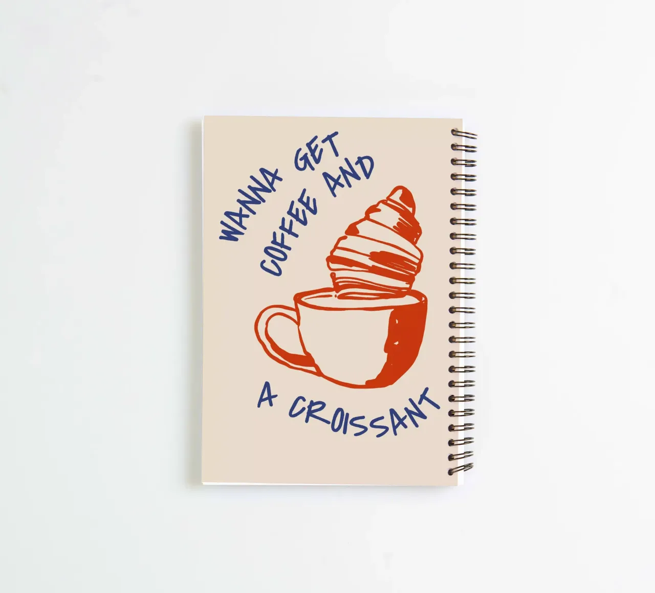 Boho Food 3 Coffee and Croissant notitieboek met spiraal van Boho Print Collection