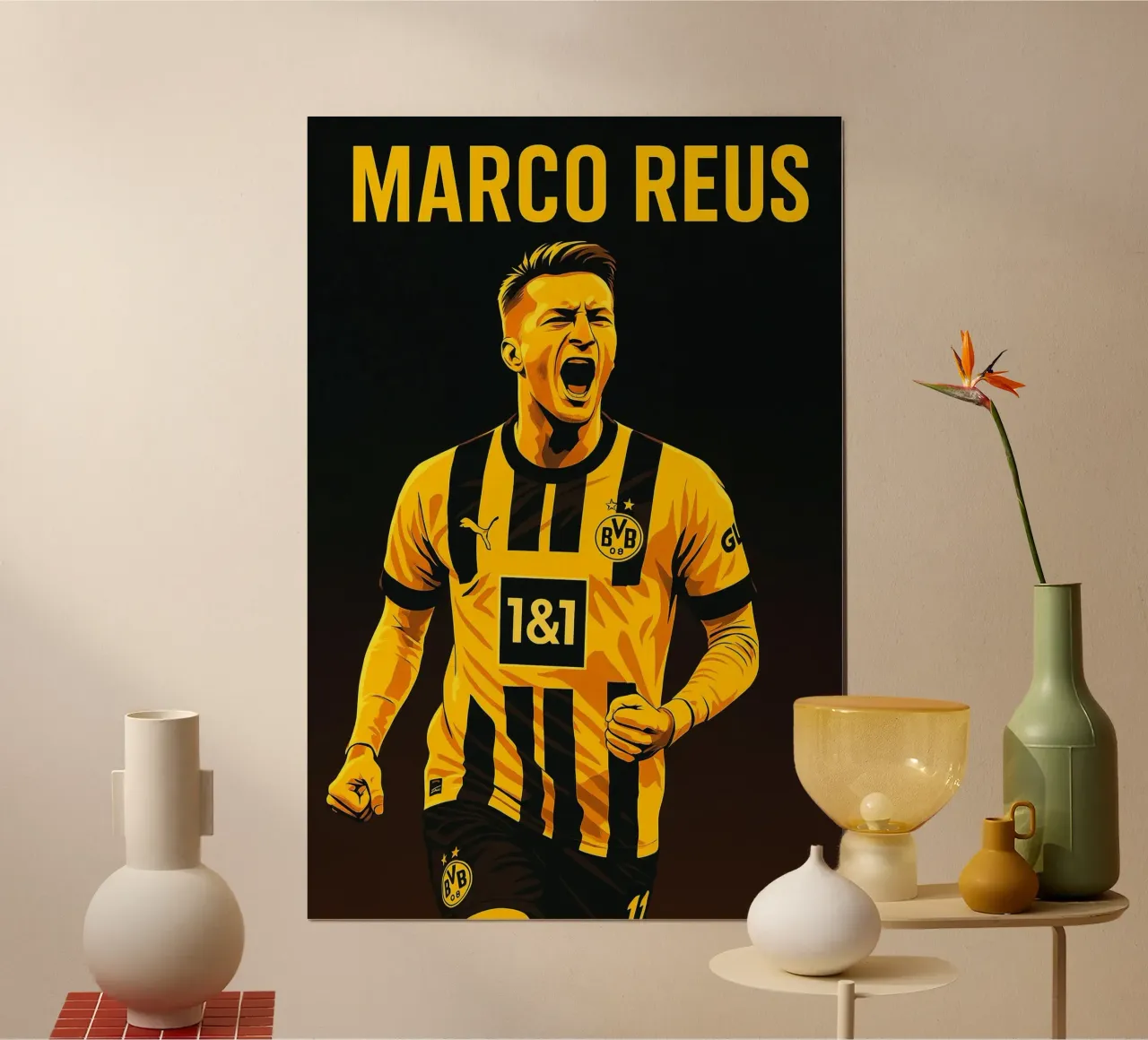 Marco Reus poster con telaio in alluminio da Cyberpunk Canvas