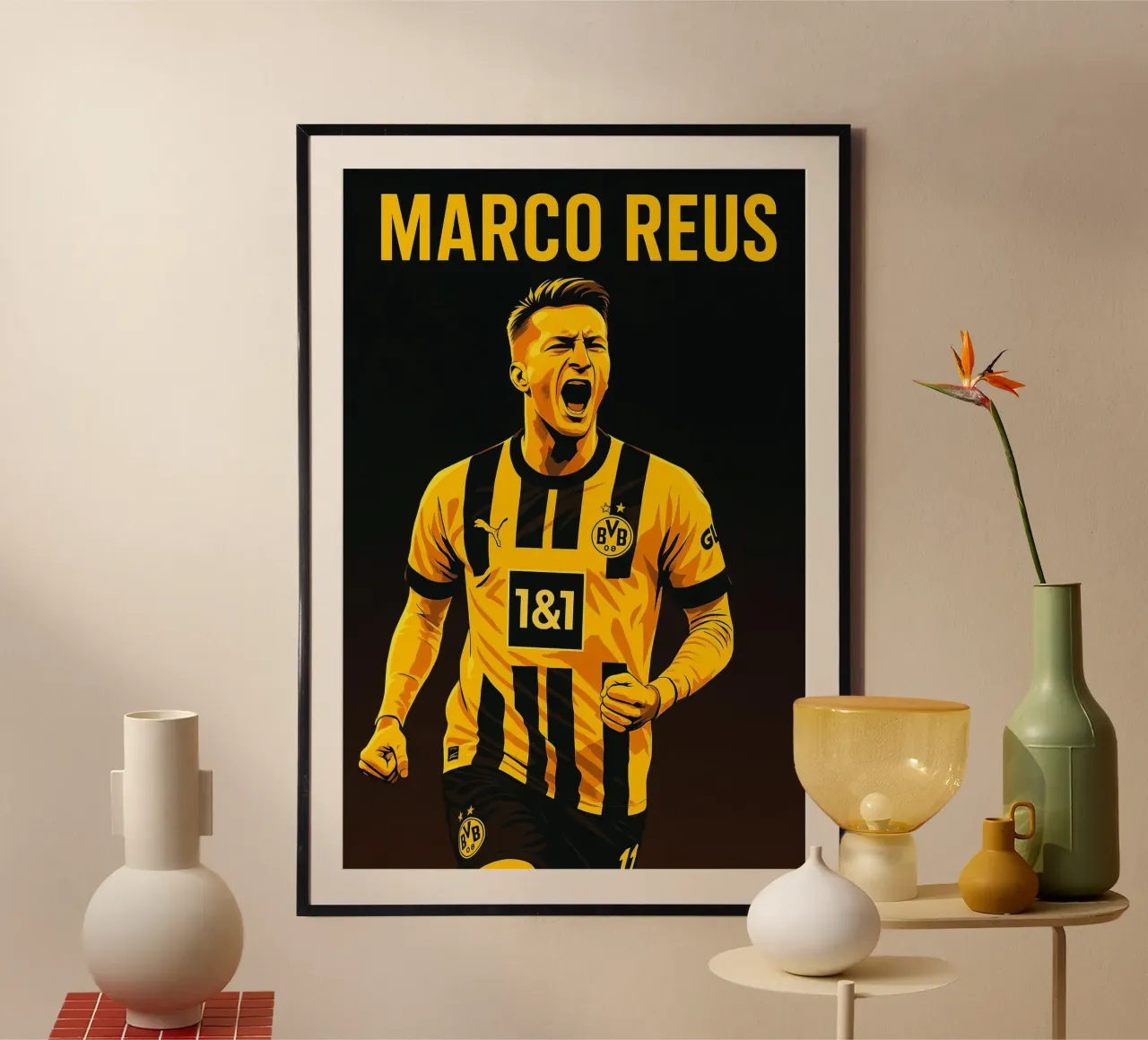 Marco Reus poster con telaio in alluminio da Cyberpunk Canvas