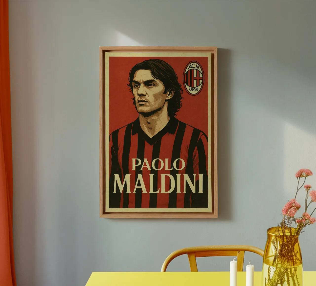Paolo Maldini tela con Cornice a cassetta da Cyberpunk Canvas