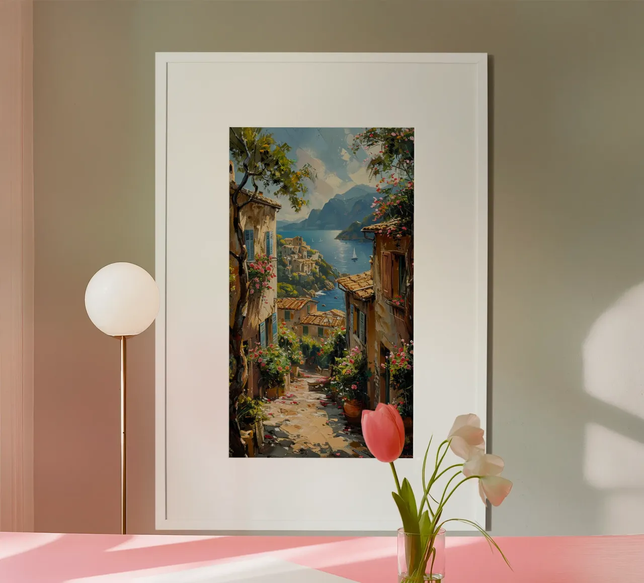 Amalfi poster con telaio in alluminio da Artsy Bessy