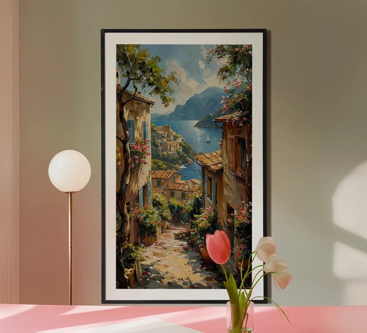 Amalfi poster con telaio in alluminio da Artsy Bessy