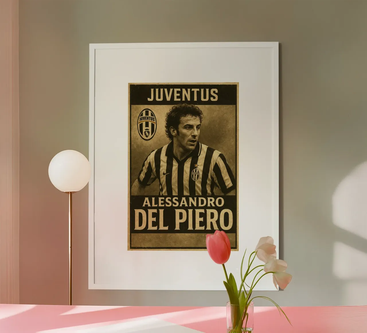Alessandro Del Piero poster con telaio in alluminio da Cyberpunk Canvas