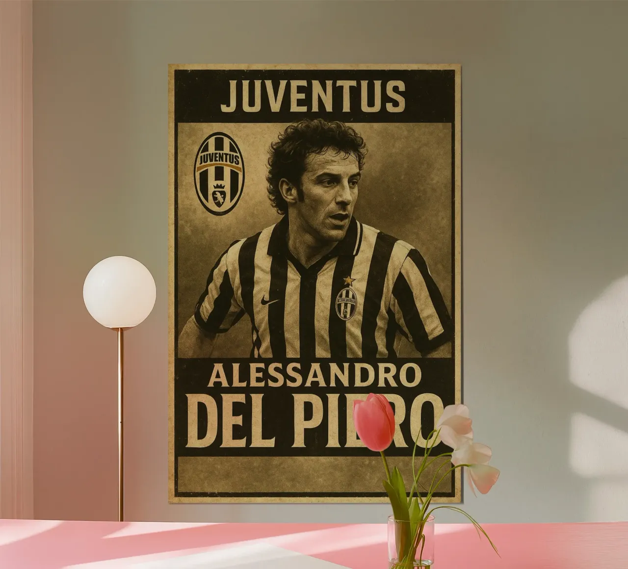 Alessandro Del Piero poster con telaio in alluminio da Cyberpunk Canvas