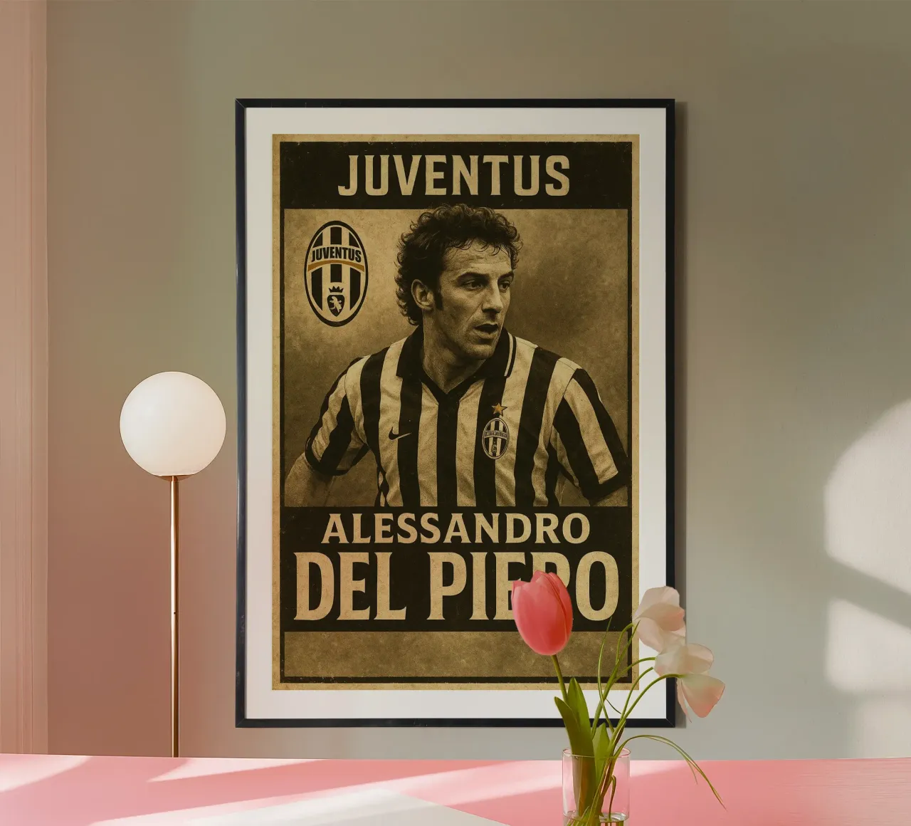 Alessandro Del Piero poster con telaio in alluminio da Cyberpunk Canvas