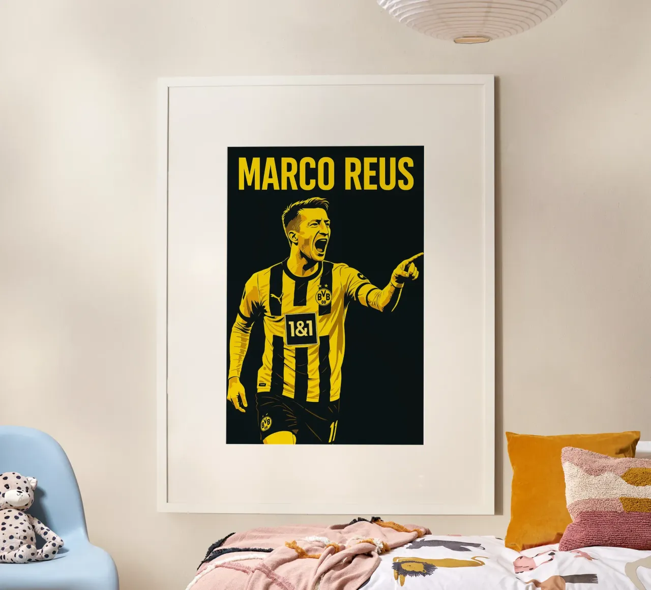 Marco Reus poster con telaio in legno da Cyberpunk Canvas
