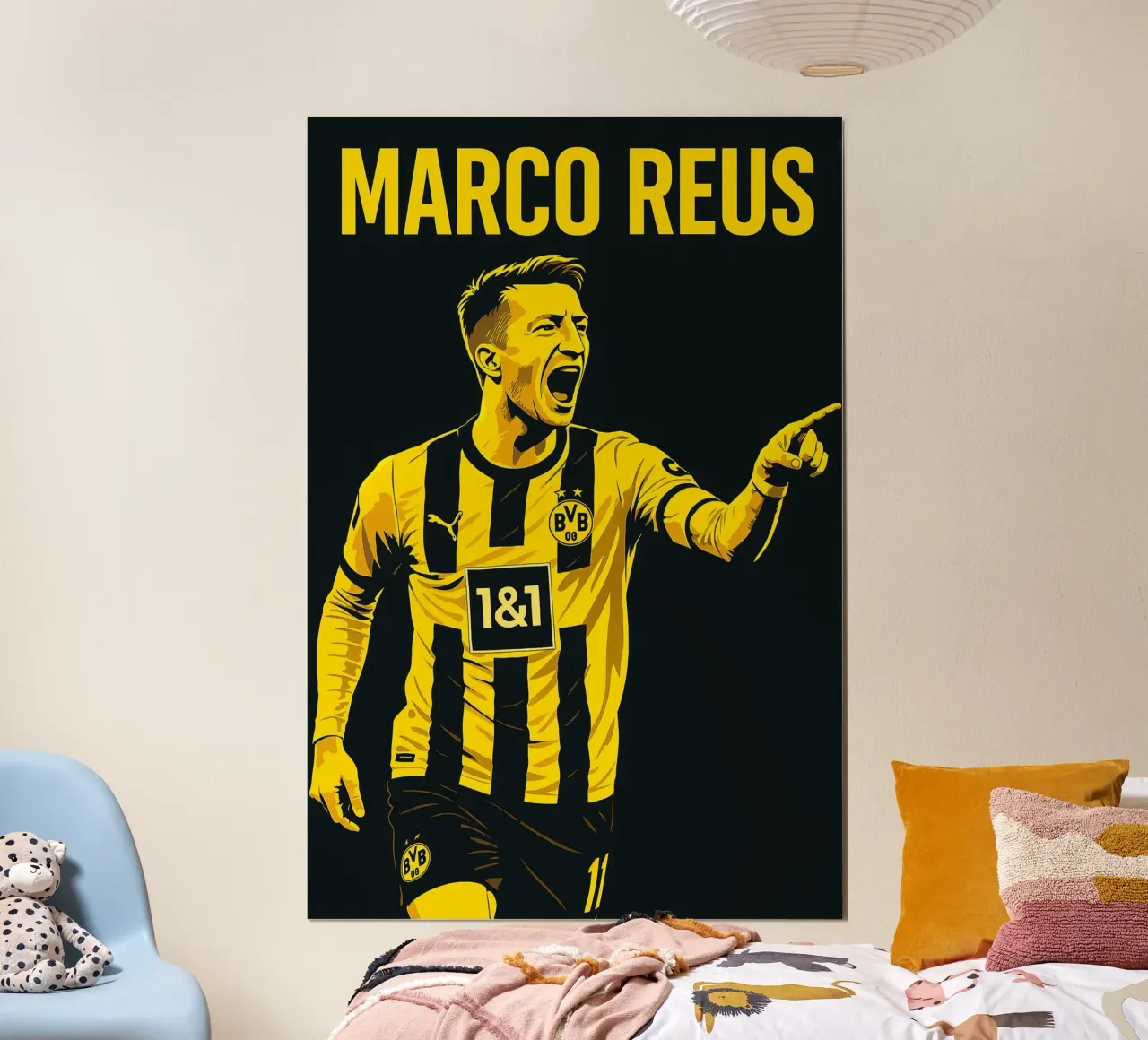 Marco Reus poster con telaio in legno da Cyberpunk Canvas