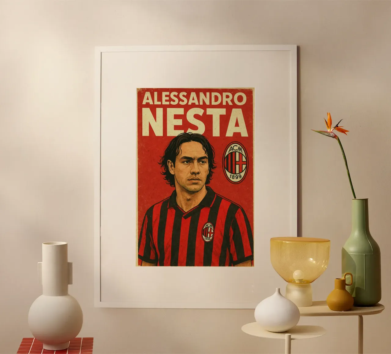 Alessandro Nesta poster con telaio in legno da Cyberpunk Canvas