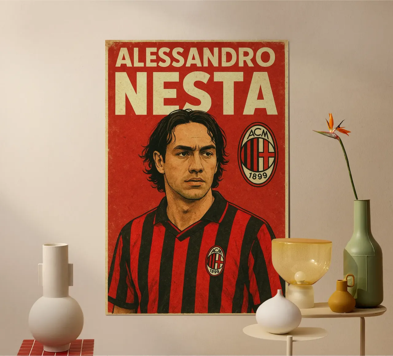 Alessandro Nesta poster con telaio in legno da Cyberpunk Canvas