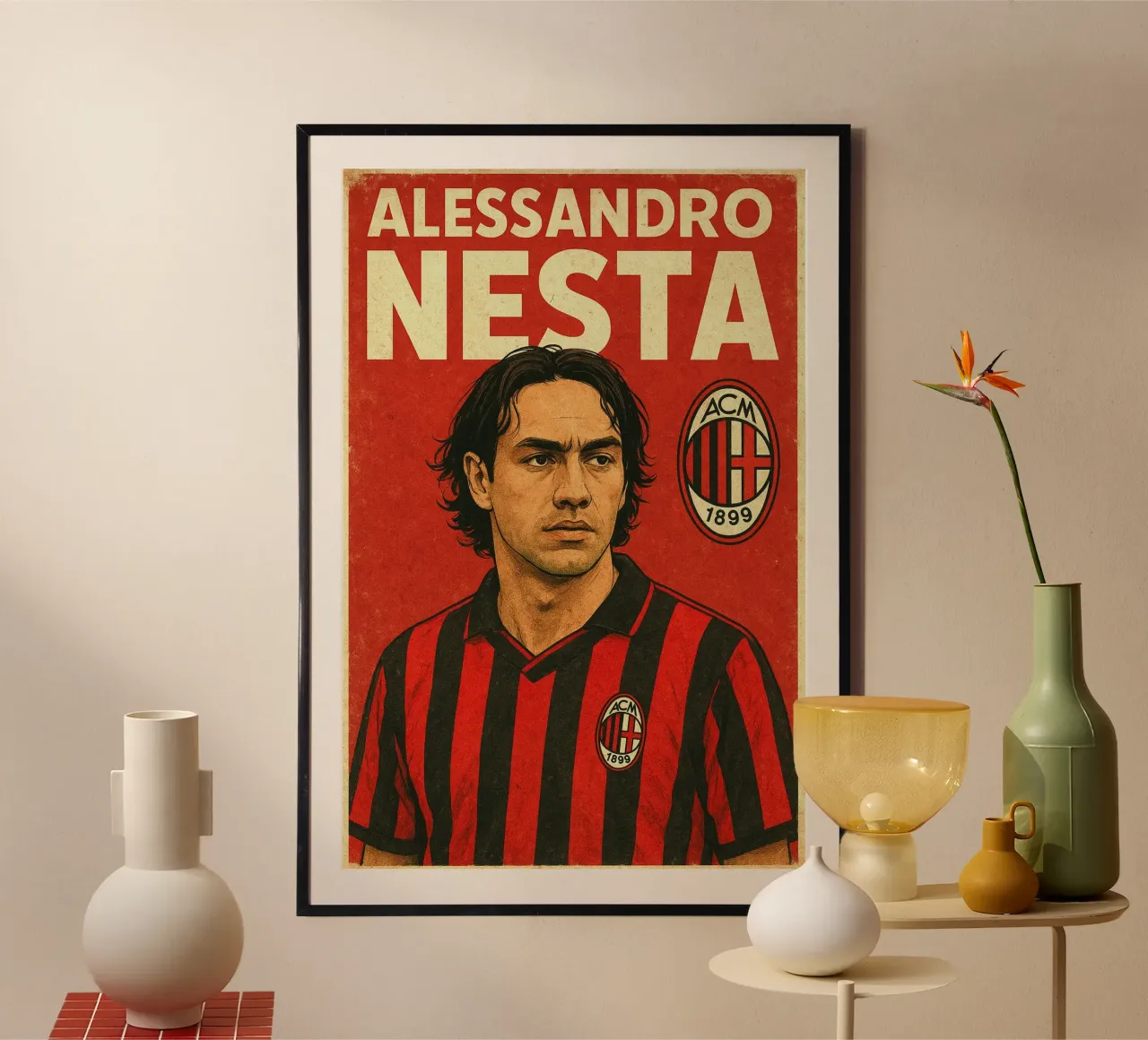 Alessandro Nesta poster con telaio in legno da Cyberpunk Canvas