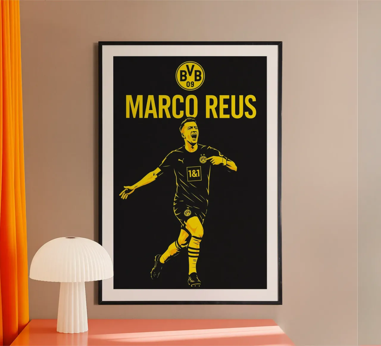 Marco Reus poster con telaio in legno da Cyberpunk Canvas