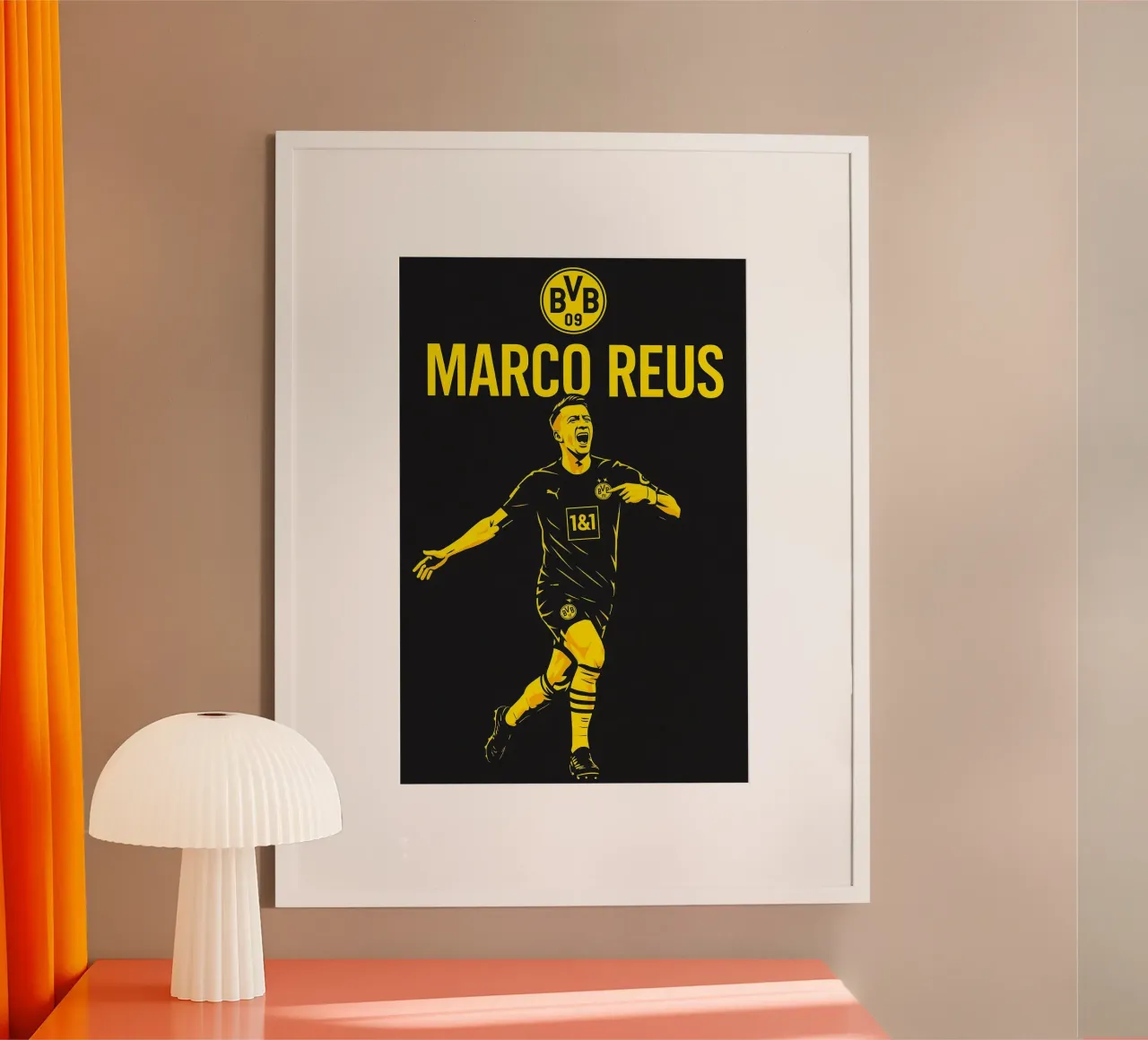Marco Reus poster con telaio in legno da Cyberpunk Canvas