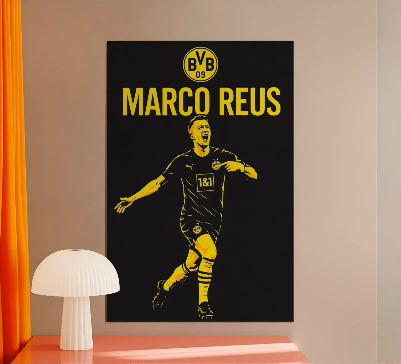 Marco Reus poster con telaio in legno da Cyberpunk Canvas