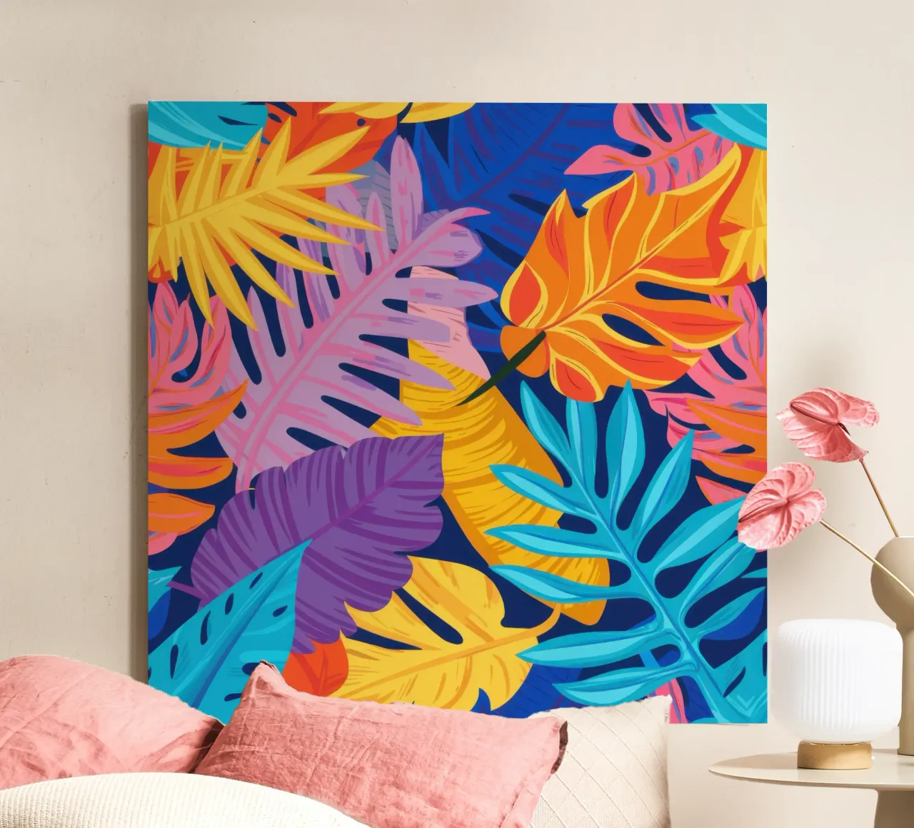 Elektrische oproer canvas met Baklijst van Orchid Patina