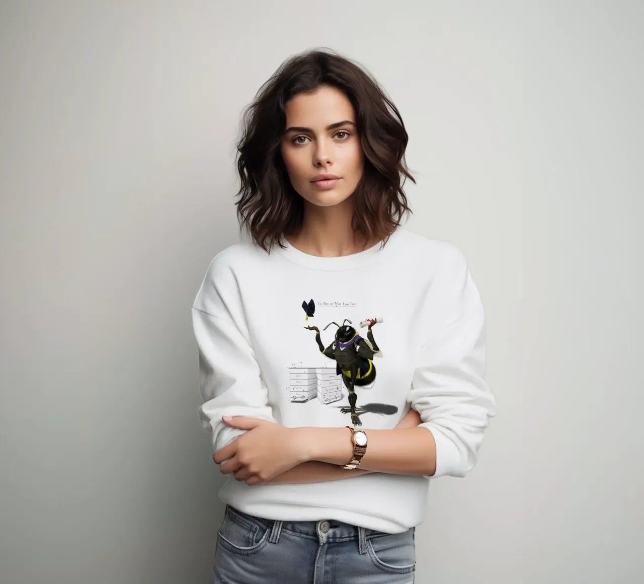 To Bee or Not to Bee (Titled) sweatshirt by Rob Art | Illustration