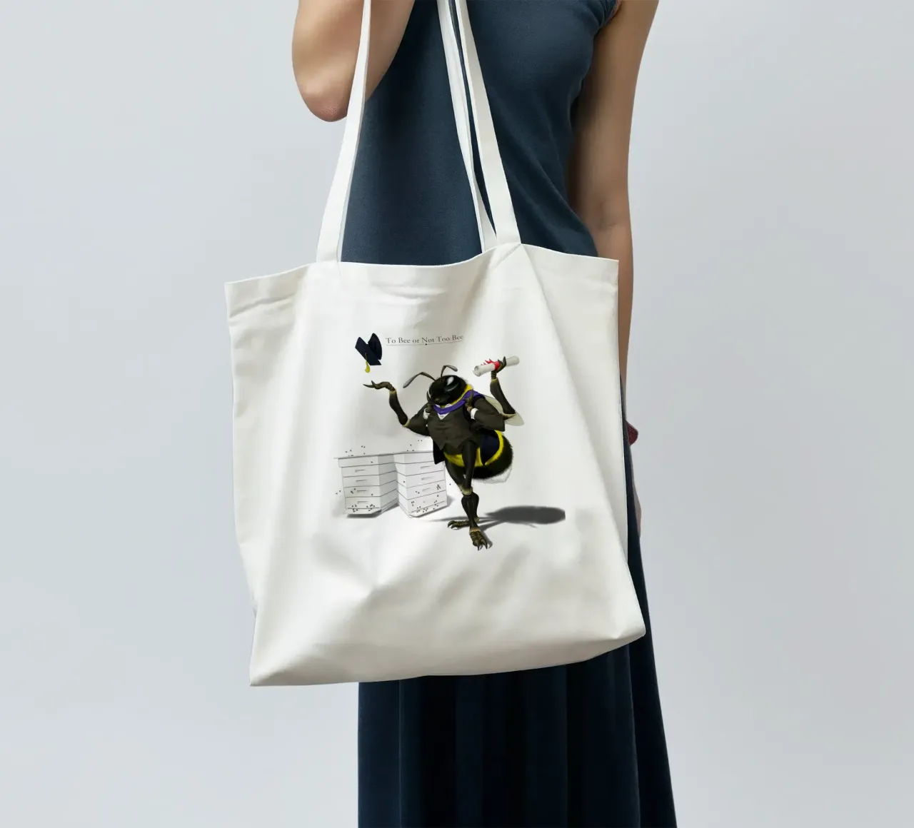 To Bee or Not to Bee (Titled) borsa in juta da Rob Art | Illustration