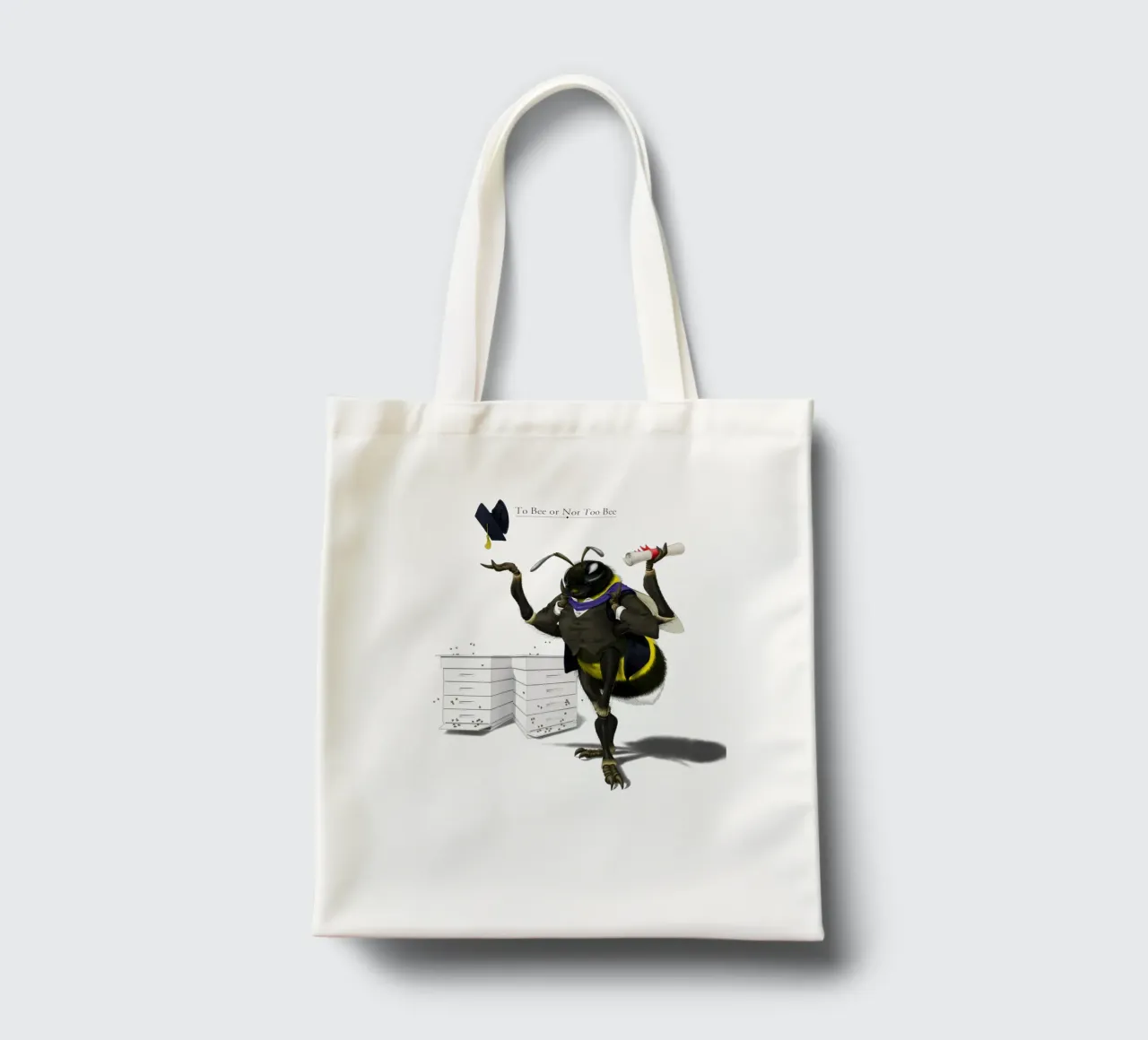 To Bee or Not to Bee (Titled) borsa in juta da Rob Art | Illustration