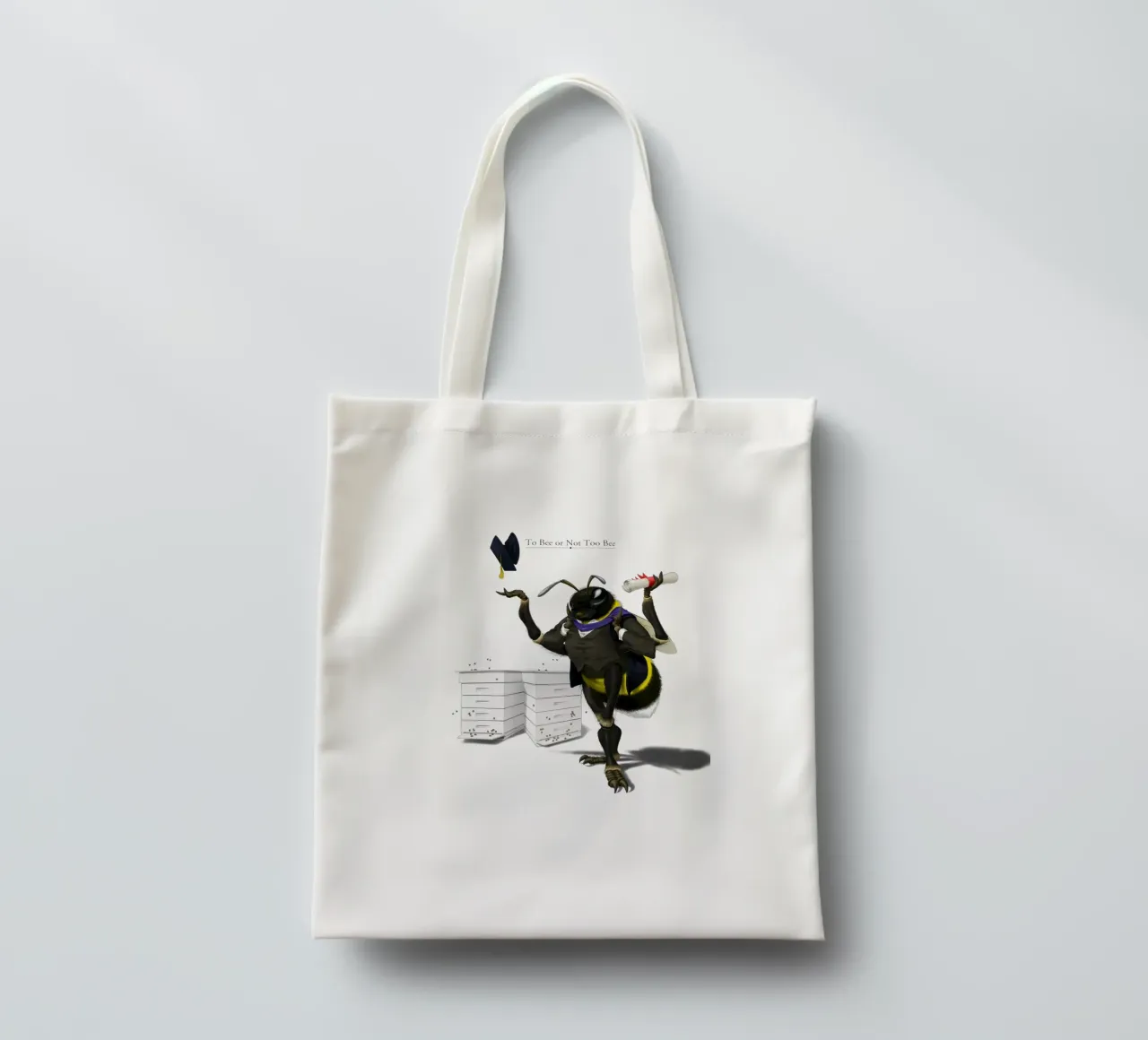 To Bee or Not to Bee (Titled) borsa in juta da Rob Art | Illustration