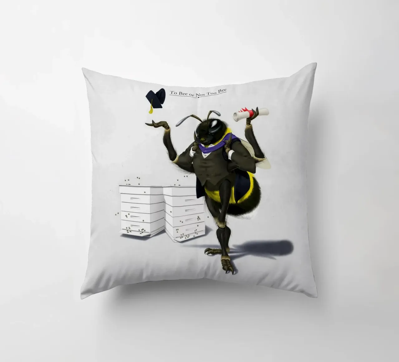 To Bee or Not to Bee (Titled) cuscino da Rob Art | Illustration
