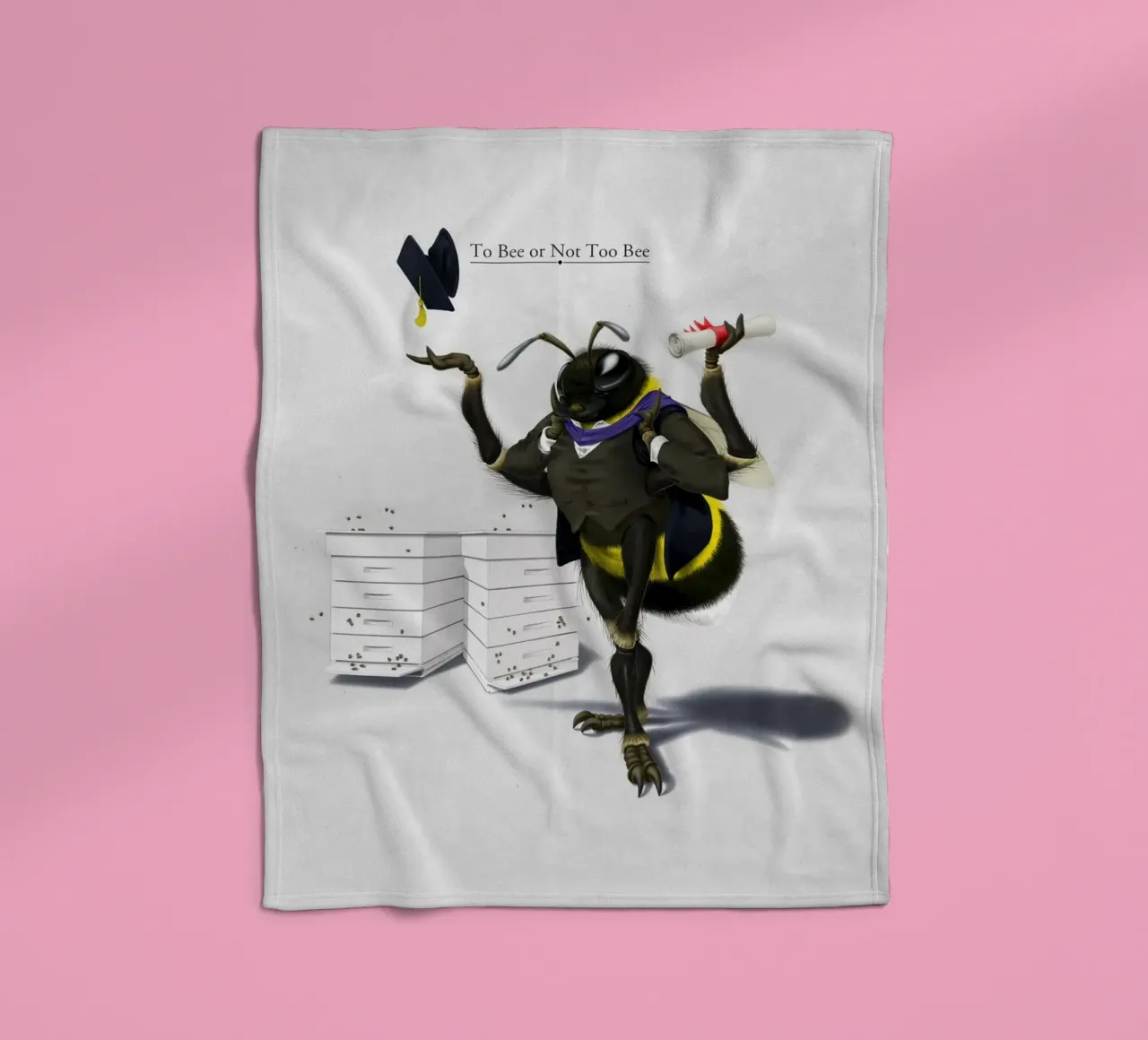To Bee or Not to Bee (Titled) coperta in pile da Rob Art | Illustration