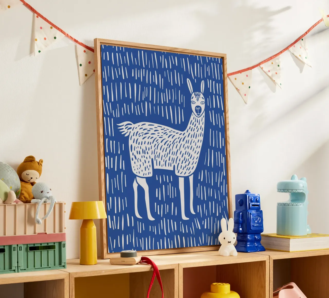Blue Lama Acryl-Glas von Hey Vincent