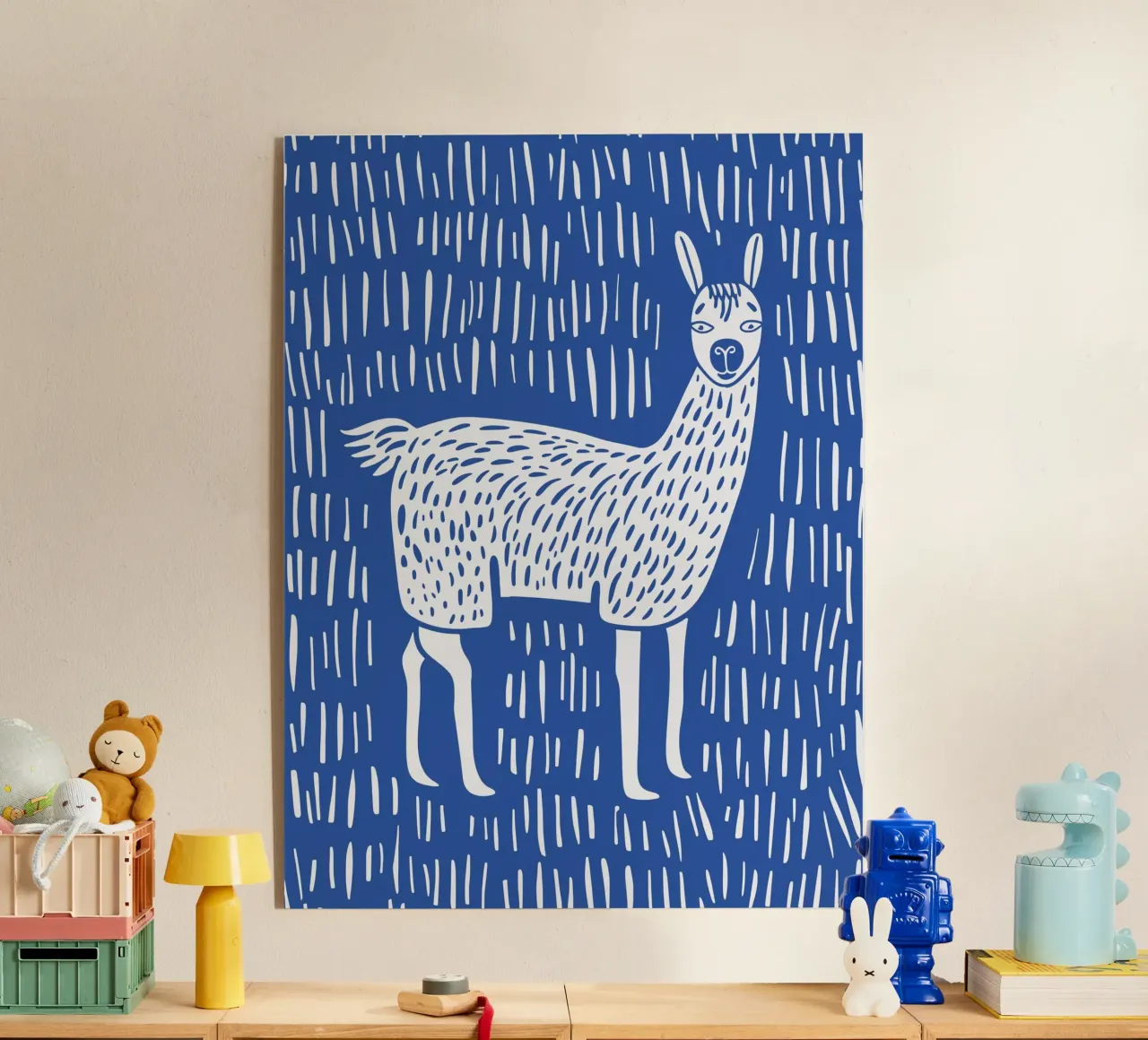 Blue Lama Acryl-Glas von Hey Vincent