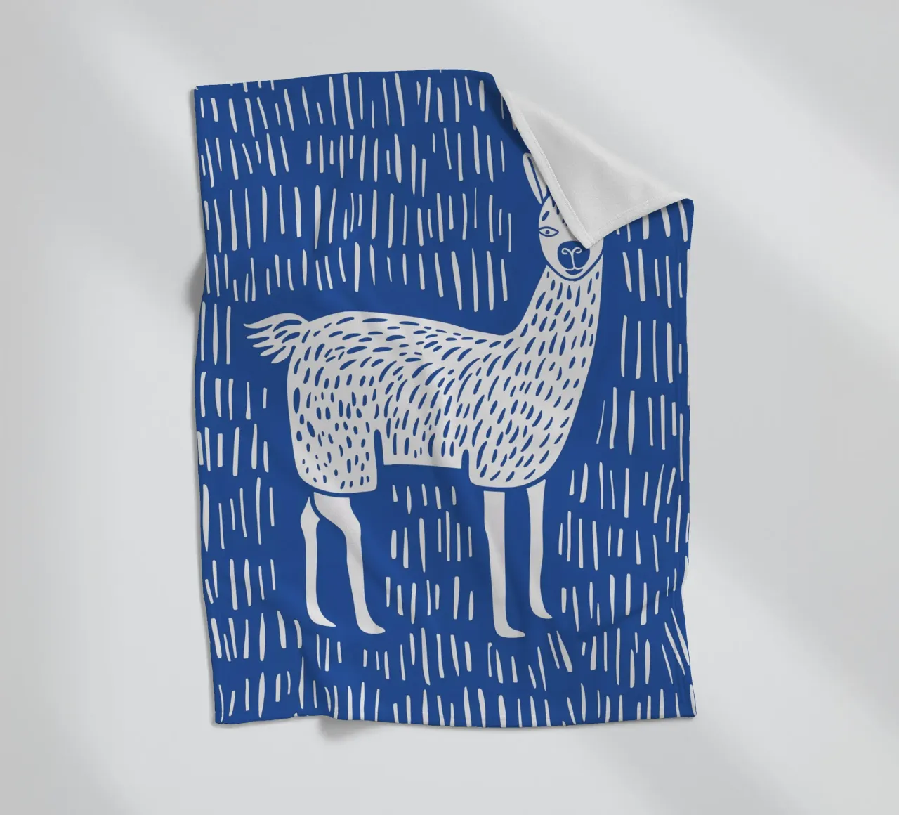 Blue Lama fleece blanket by Hey Vincent