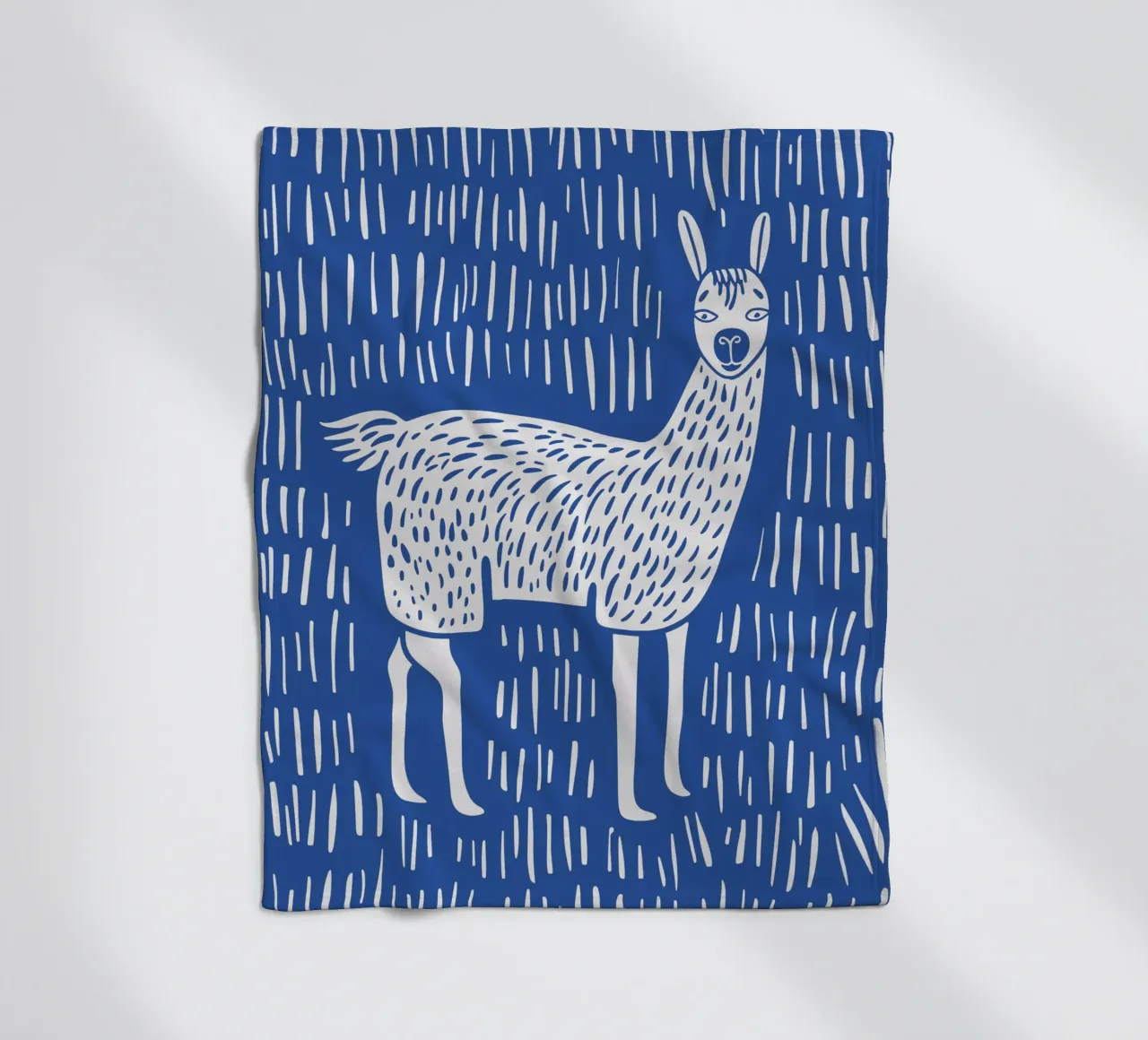 Blue Lama fleece blanket by Hey Vincent