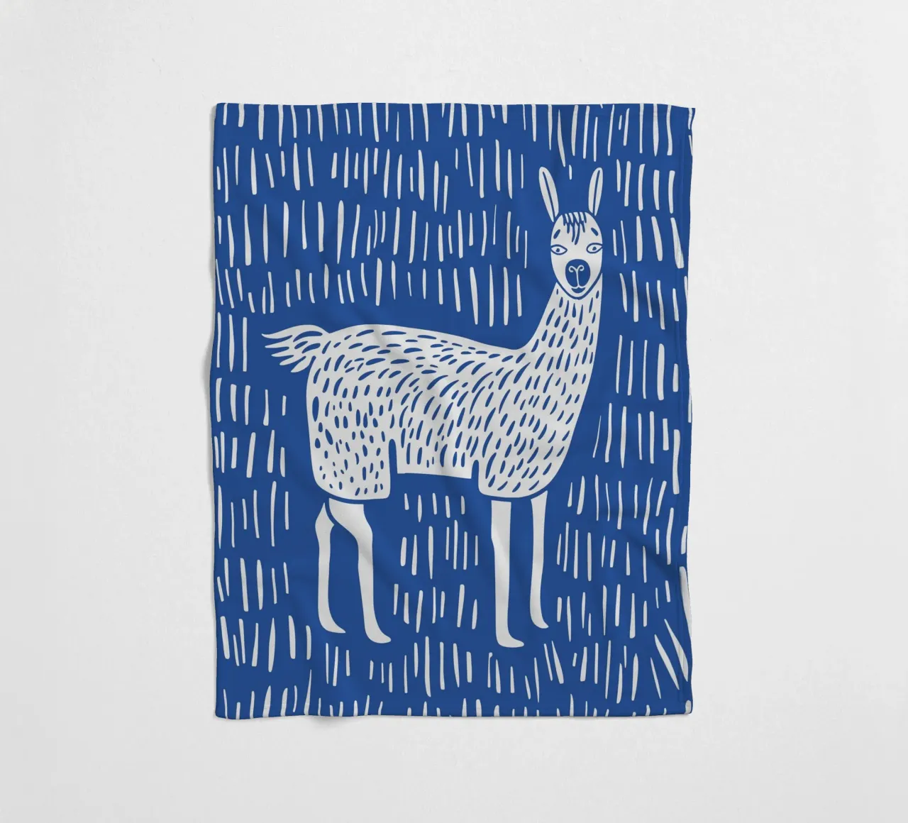 Blue Lama fleece blanket by Hey Vincent
