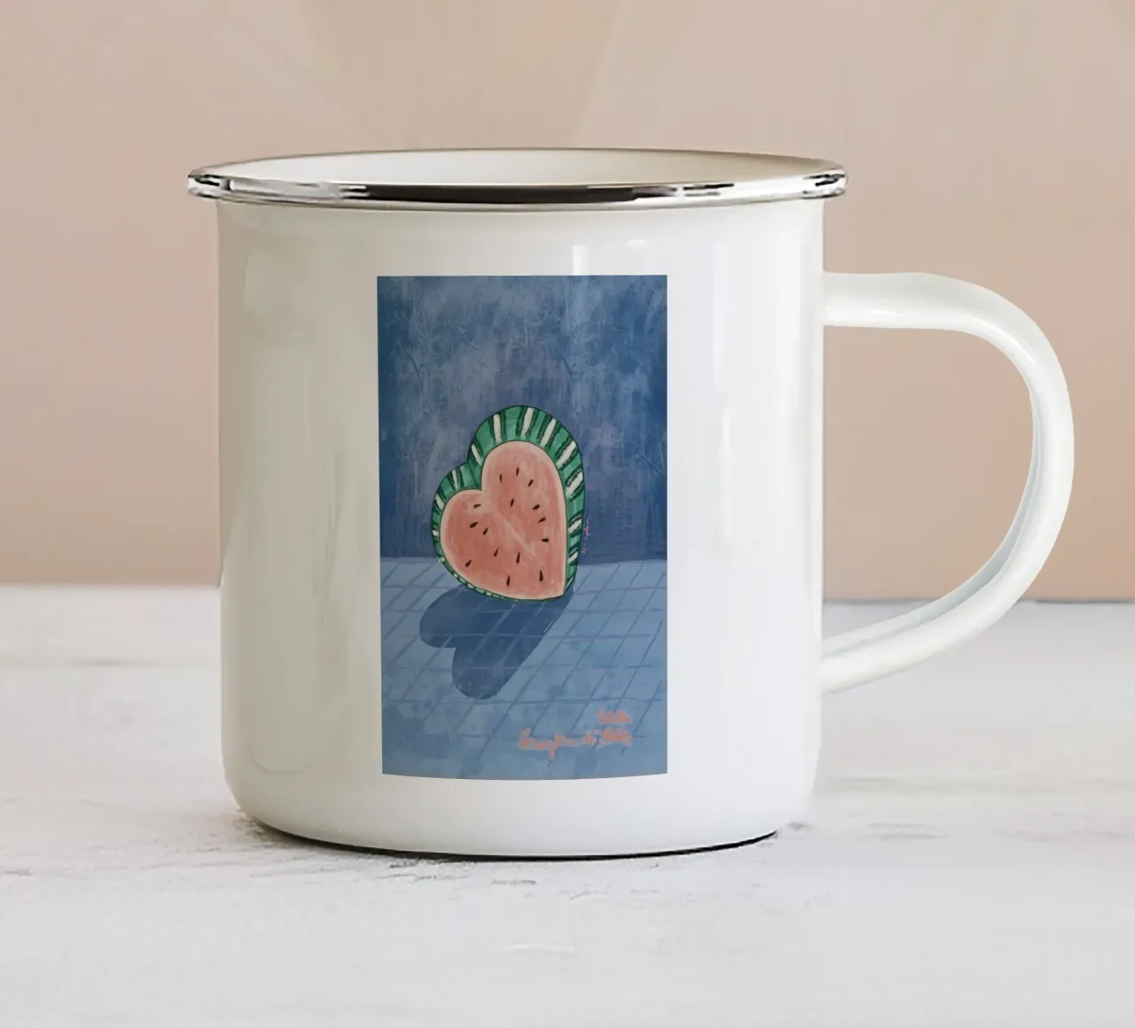 Melonenherz tazza in smalto da Beeeplan