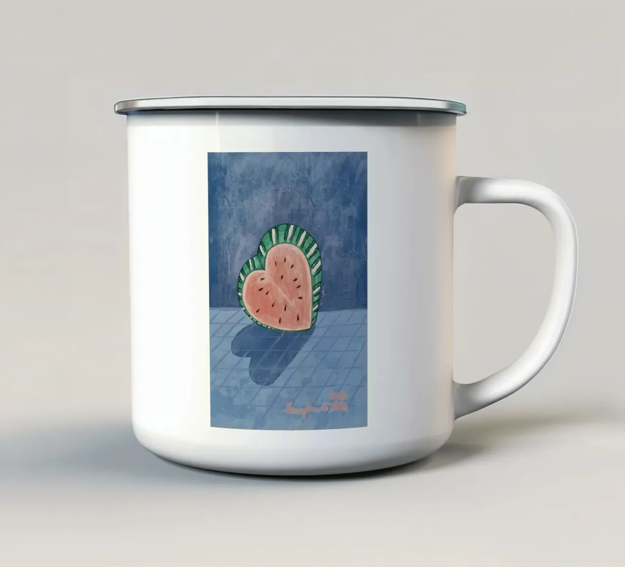 Melonenherz tazza in smalto da Beeeplan