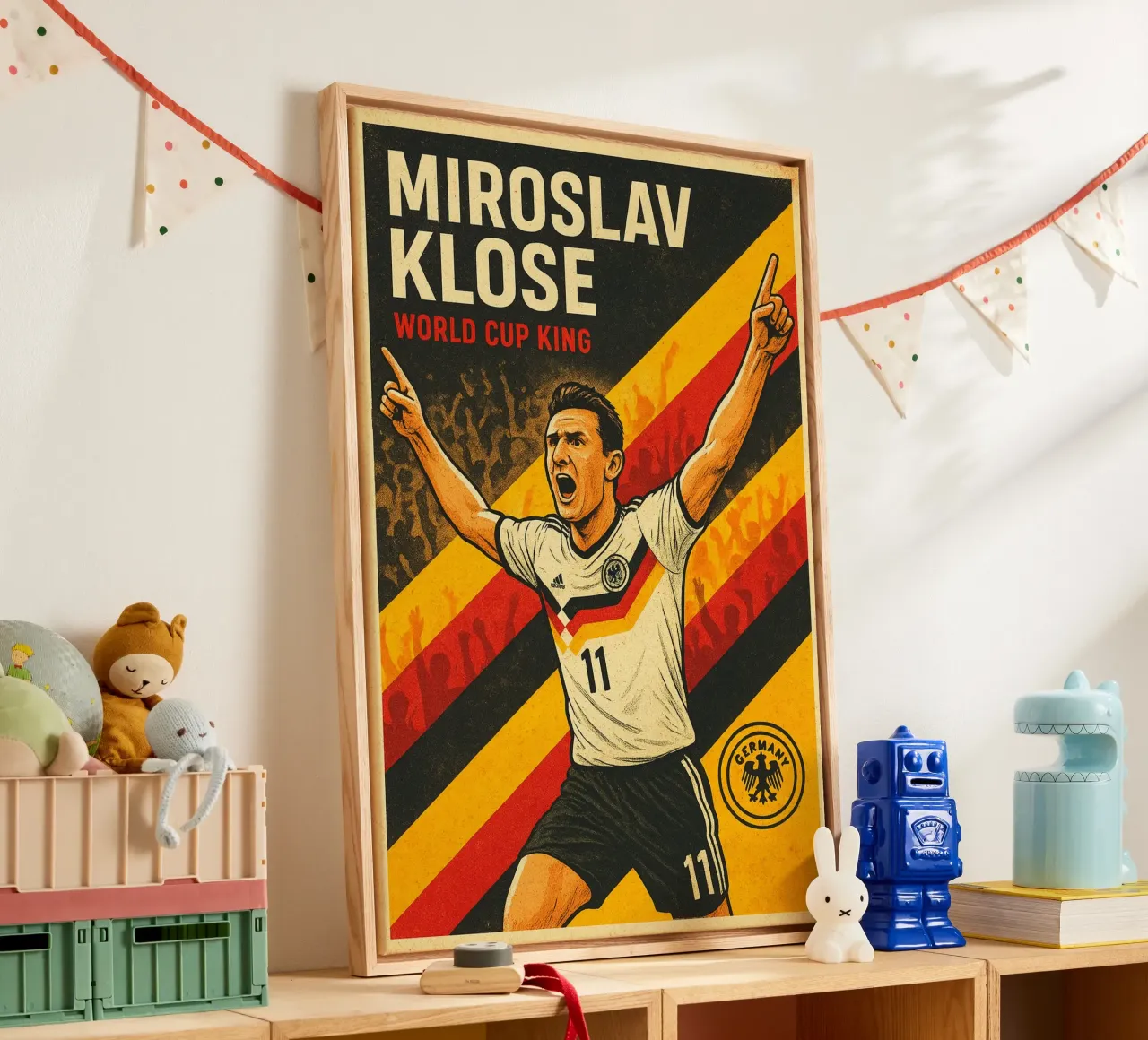 Miroslav Klose tela con Cornice a cassetta da Cyberpunk Canvas