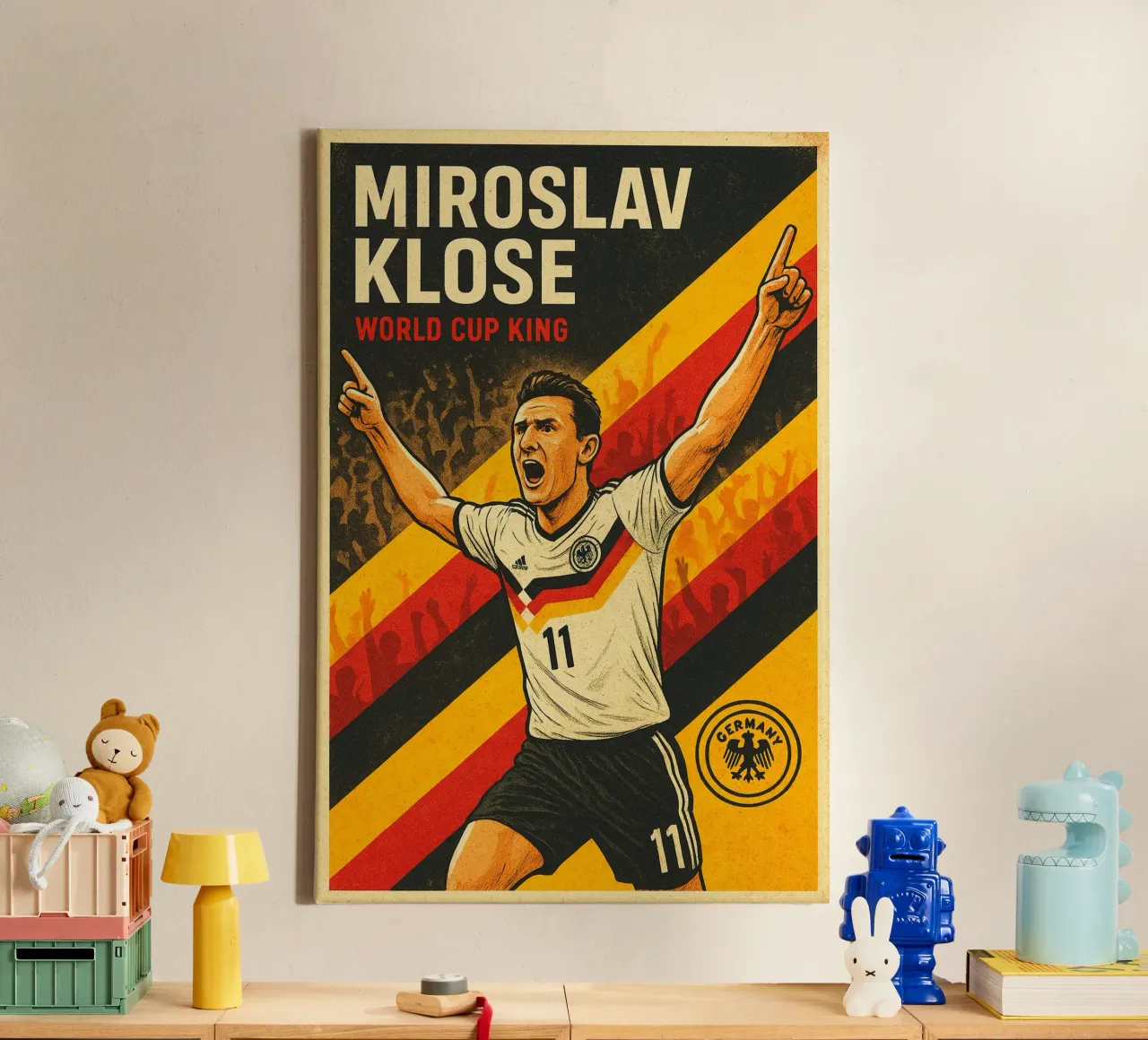 Miroslav Klose tela con Cornice a cassetta da Cyberpunk Canvas