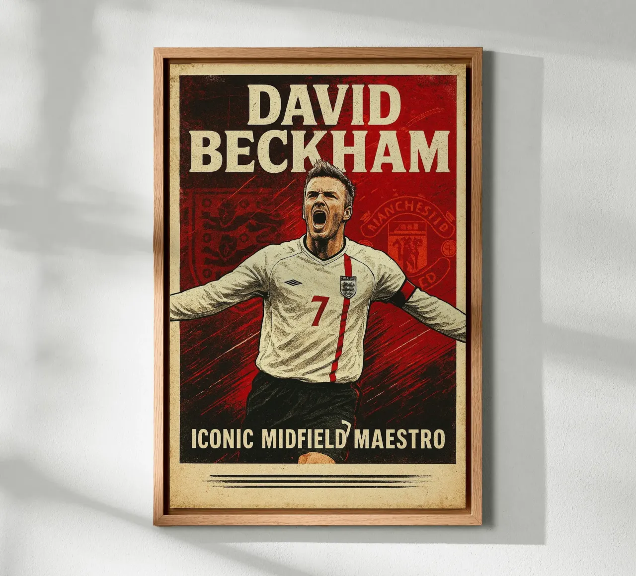 David Beckham tela con Cornice a cassetta da Cyberpunk Canvas
