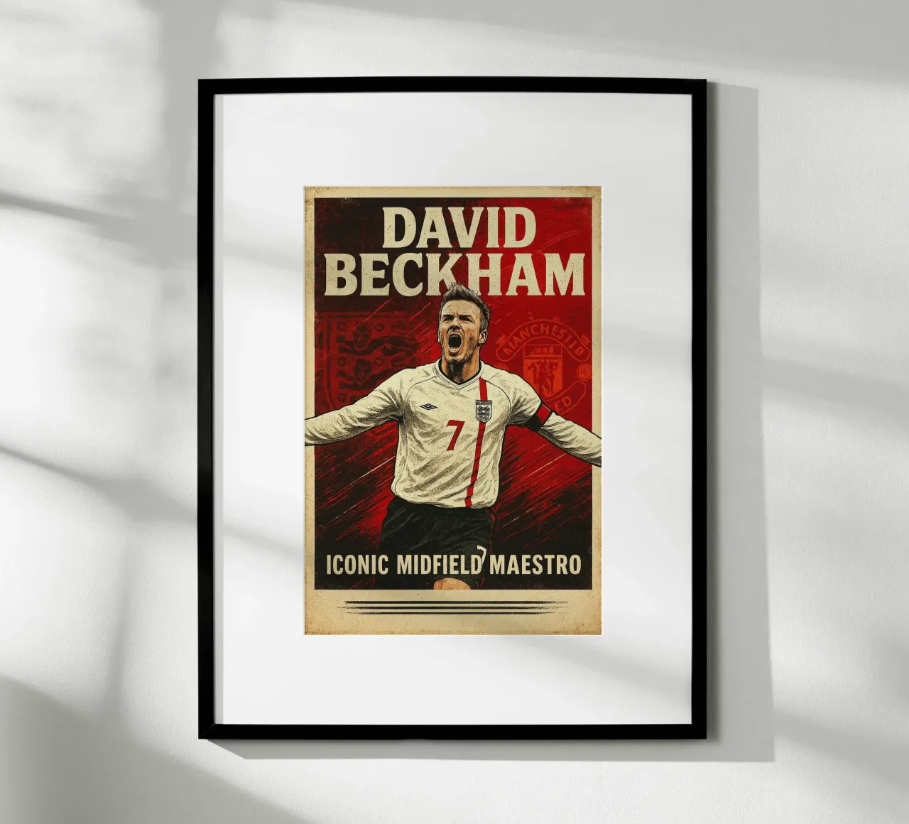 David Beckham poster con telaio in legno da Cyberpunk Canvas
