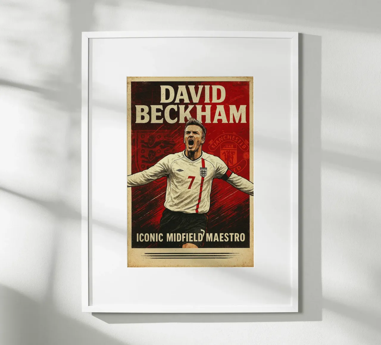 David Beckham poster con telaio in legno da Cyberpunk Canvas
