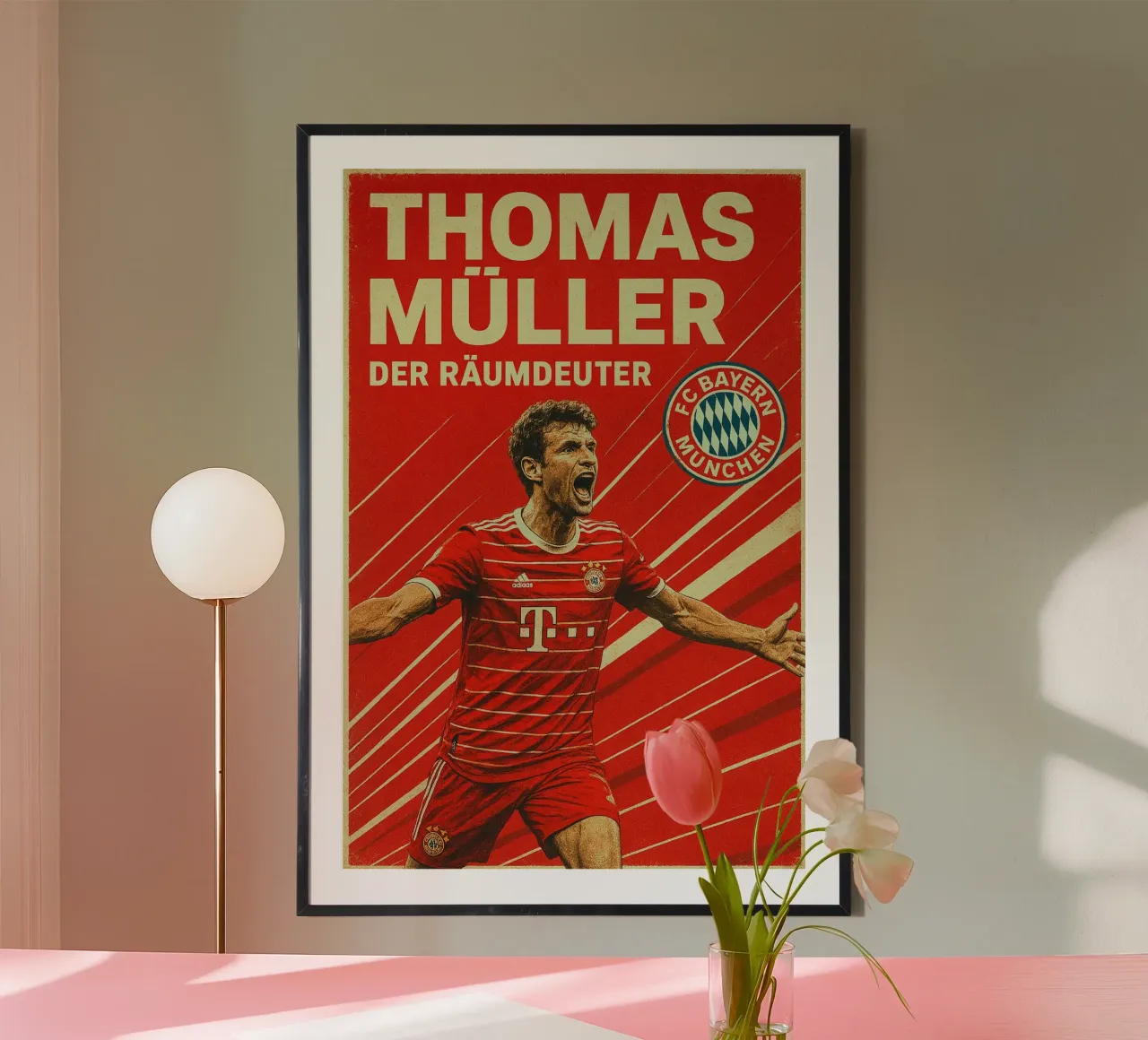 Thomas Muller poster con telaio in alluminio da Cyberpunk Canvas
