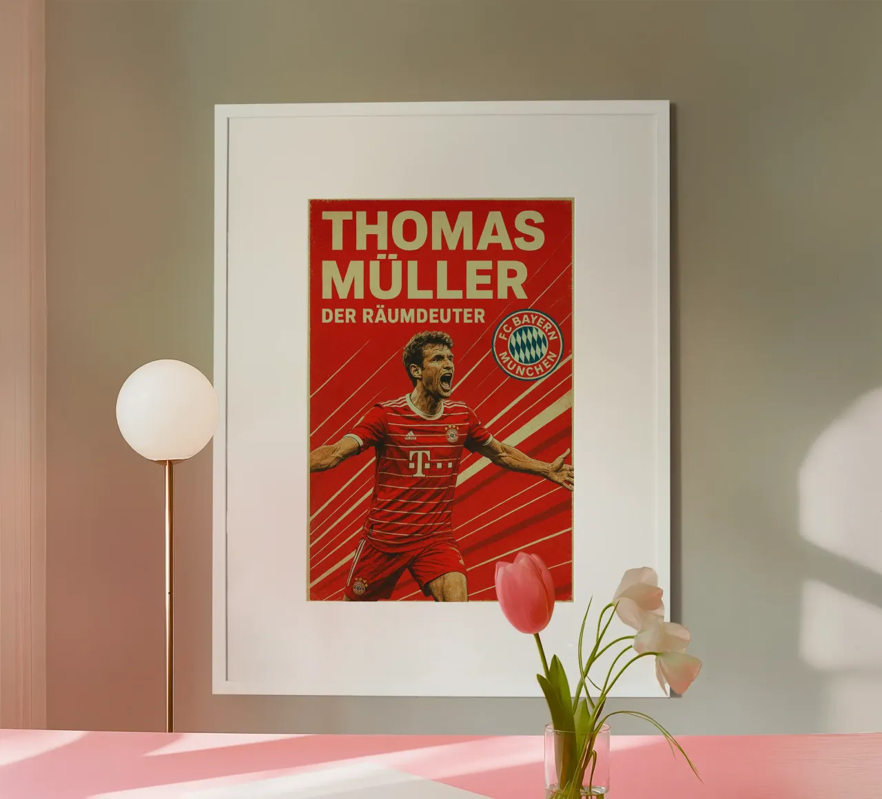 Thomas Muller poster con telaio in alluminio da Cyberpunk Canvas