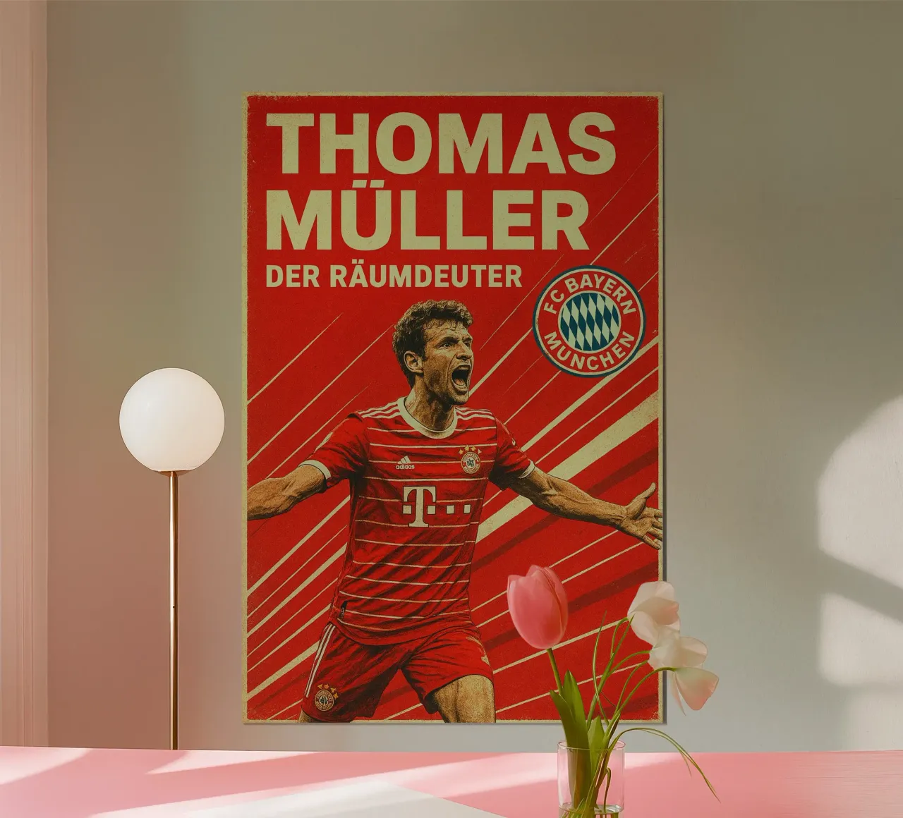 Thomas Muller poster con telaio in alluminio da Cyberpunk Canvas