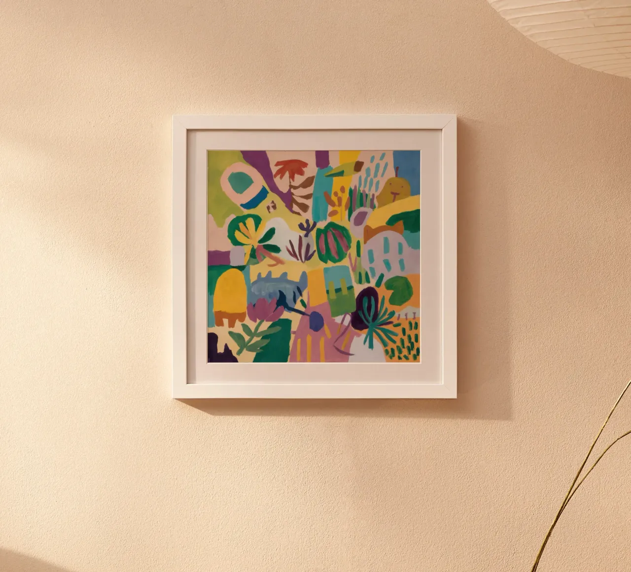 Labirinto astratto da giardino poster con telaio in legno da Frame Aura