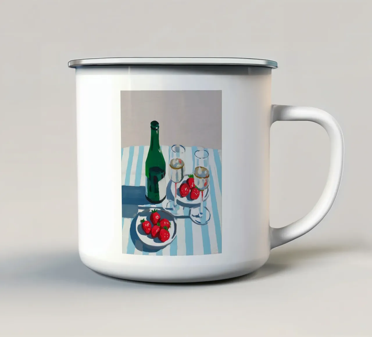 Fragole e champagne tazza in smalto da Carinaprint