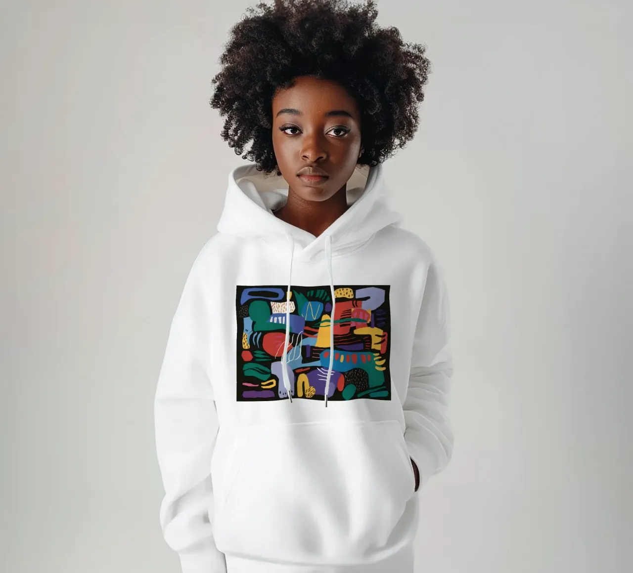 Forme cubiste di Carnevale felpa con cappuccio da Frame Aura
