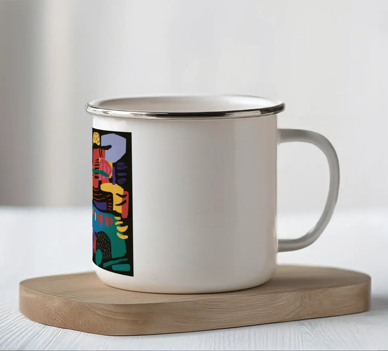 Forme cubiste di Carnevale tazza in smalto da Frame Aura