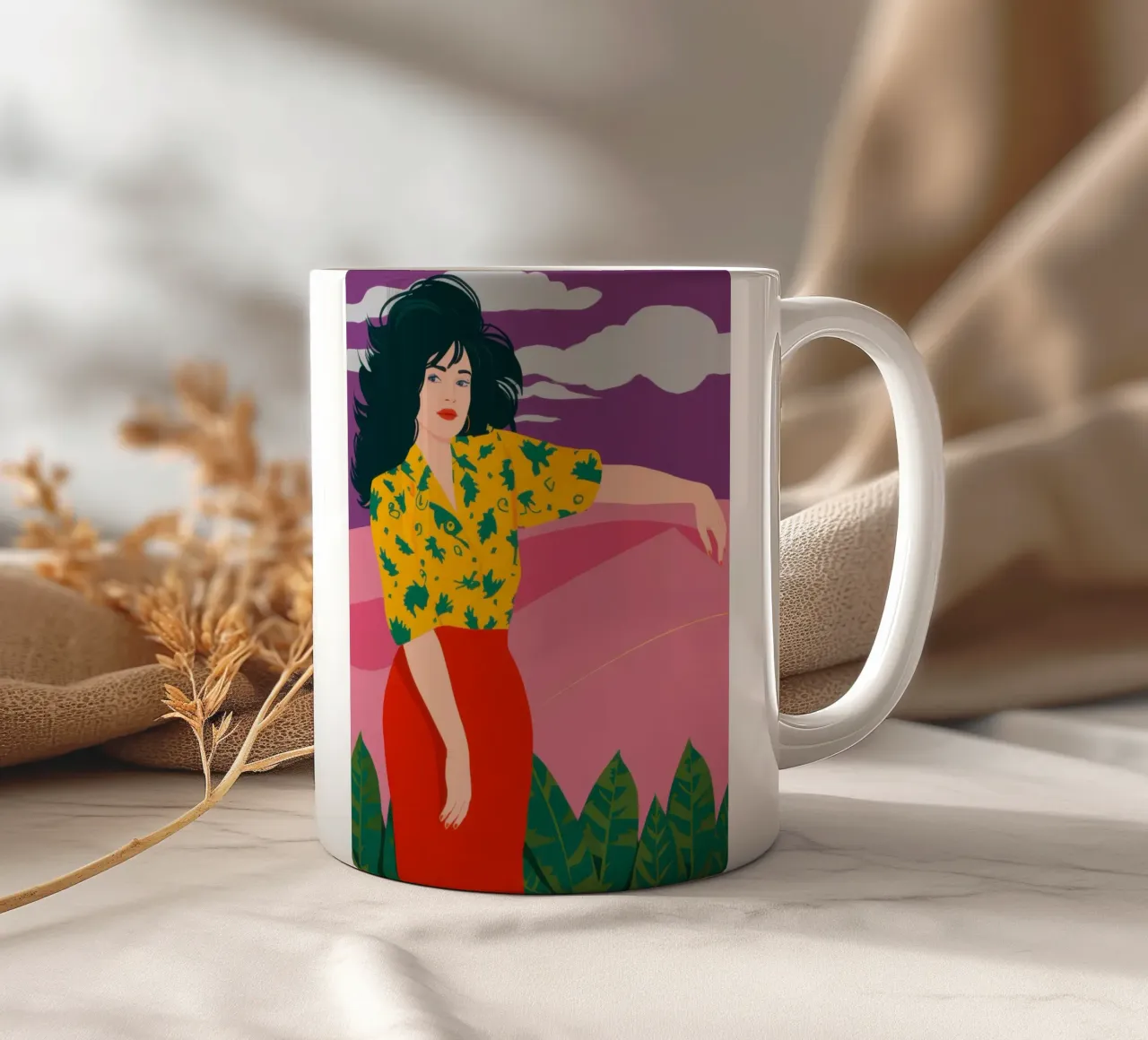 Divano rosa Serenity tazza in ceramica da Frame Aura