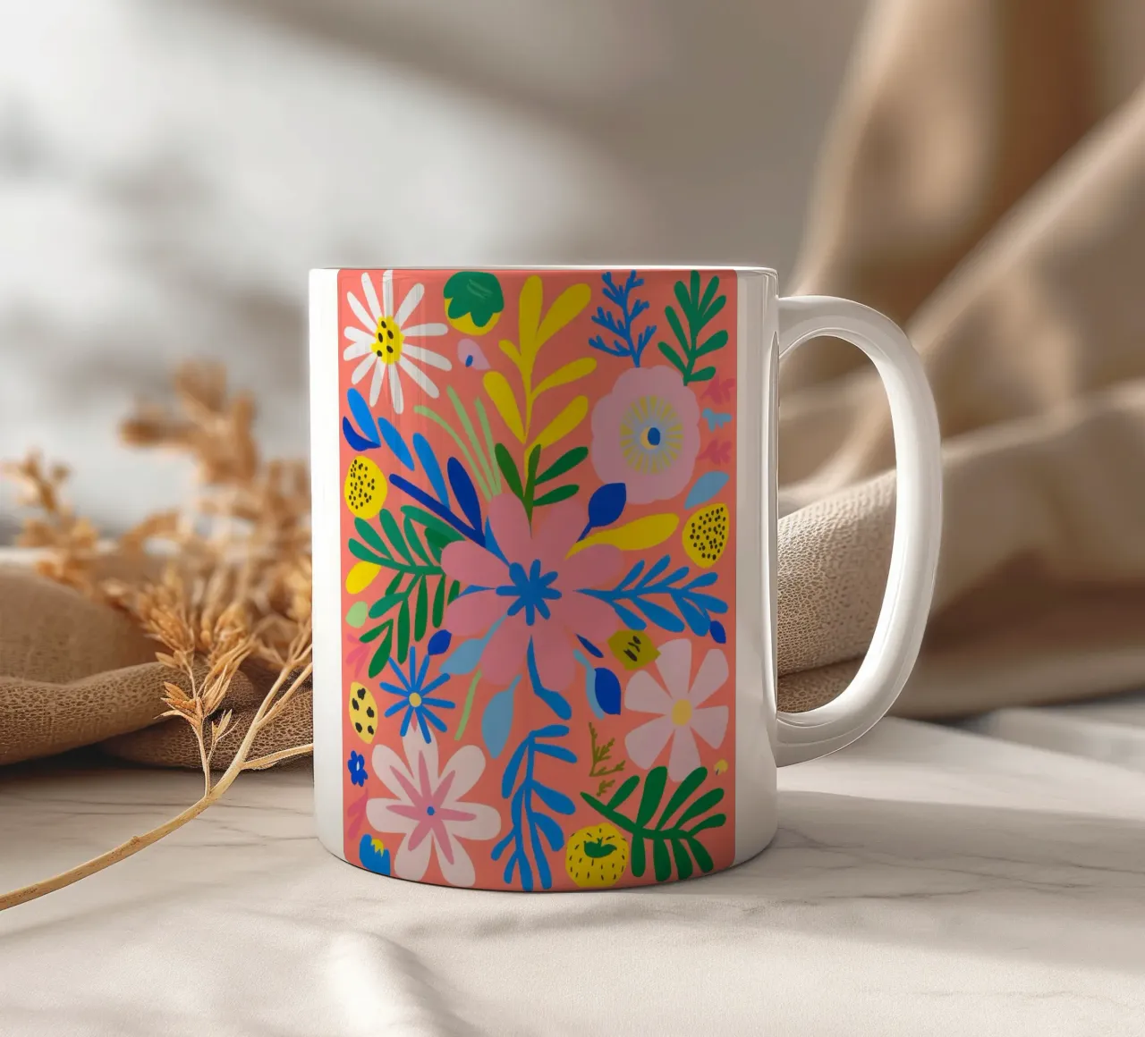 Fioritura cromatica tazza in ceramica da Frame Aura