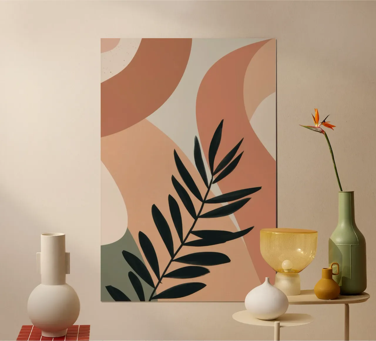 Abstracte aardse golven poster van Frame Aura
