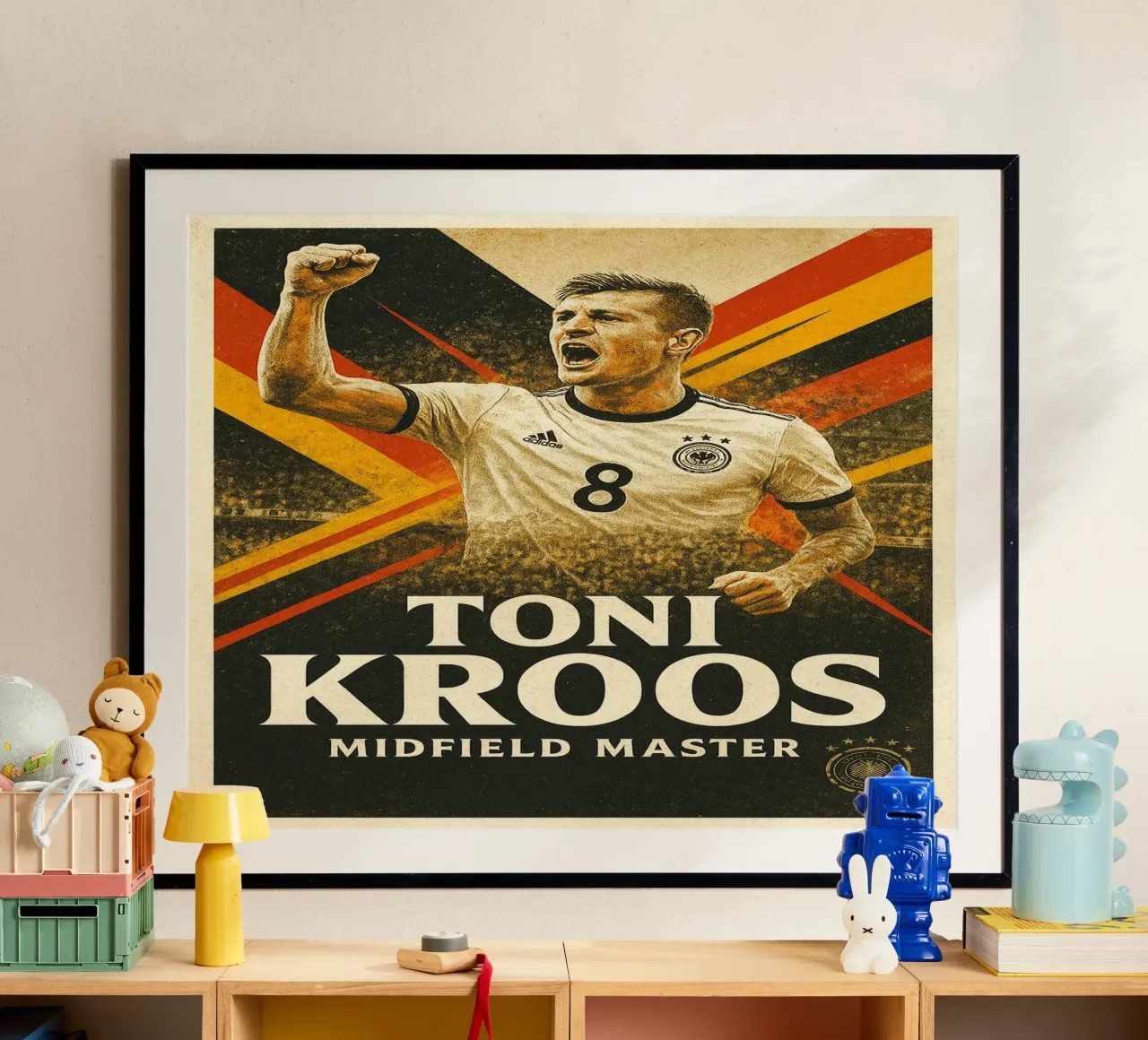 Toni Kroos poster con telaio in legno da Cyberpunk Canvas